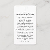 In Loving Memory写真葬儀祈りの言葉カード 名刺 (裏面)