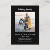 In Loving Memory写真葬儀祈りの言葉カード 名刺 (正面)