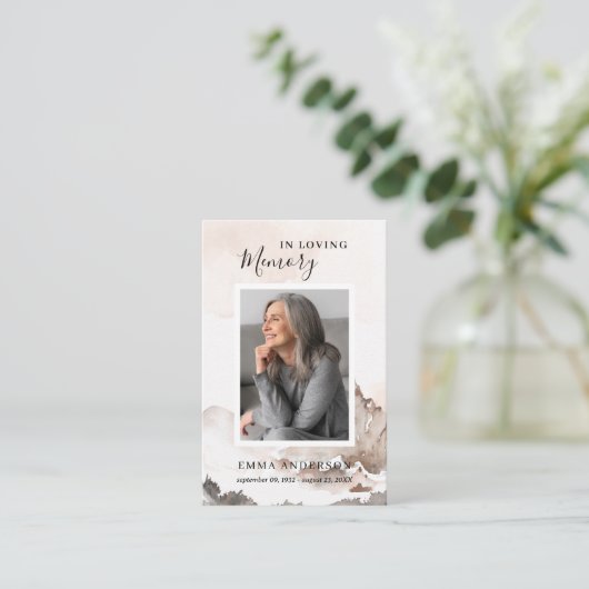 In Loving Memory写真葬儀祈りの言葉カード 名刺 (スタンド正面)