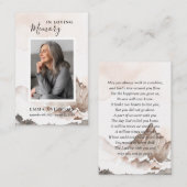 In Loving Memory写真葬儀祈りの言葉カード 名刺 (正面/裏面)