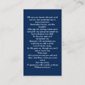 In Loving Memory写真葬儀祈りの言葉カード 名刺 (裏面)