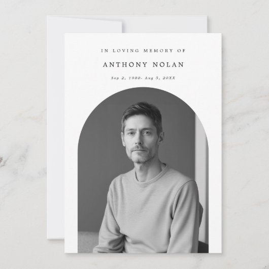 In Loving Memory写真葬儀記念招待状 招待状 (正面)