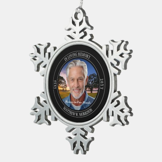 In Loving Memory写真記念キープサケ スノーフレークピューターオーナメント (右)