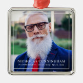 In Loving Memory写真記念キープサケ メタルオーナメント (正面)