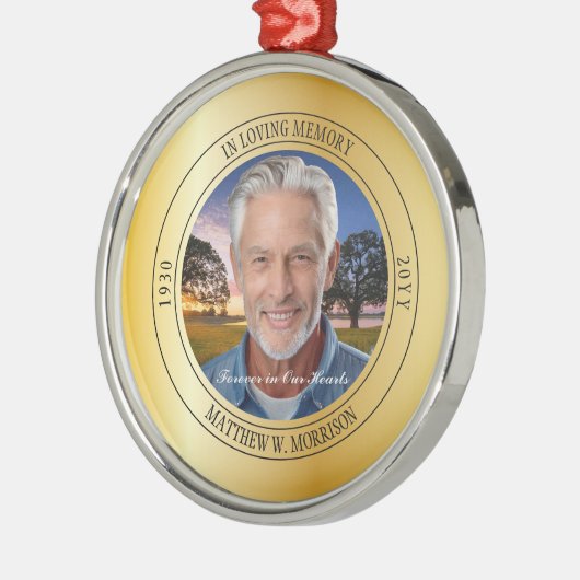 In Loving Memory写真記念キープサケ メタルオーナメント (左)