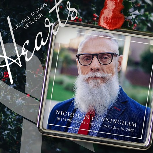 In Loving Memory写真記念キープサケ メタルオーナメント