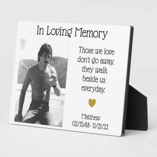 In Loving Memory写真追悼メモリアル フォトプラーク (側面)