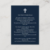 In Loving Memory写真青い葬式カード 名刺 (裏面)