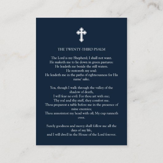 In Loving Memory写真青い葬式カード 名刺 (裏面)