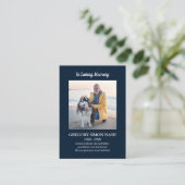 In Loving Memory写真青い葬式カード 名刺 (スタンド正面)