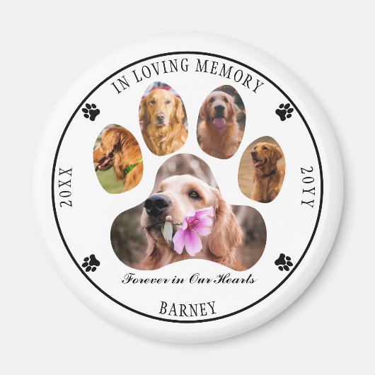 In Loving Memory写真Petメモリアル – 白 マグネット (正面)