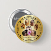In Loving Memory写真Petメモリアル – 金ゴールド 缶バッジ (正面&裏面)
