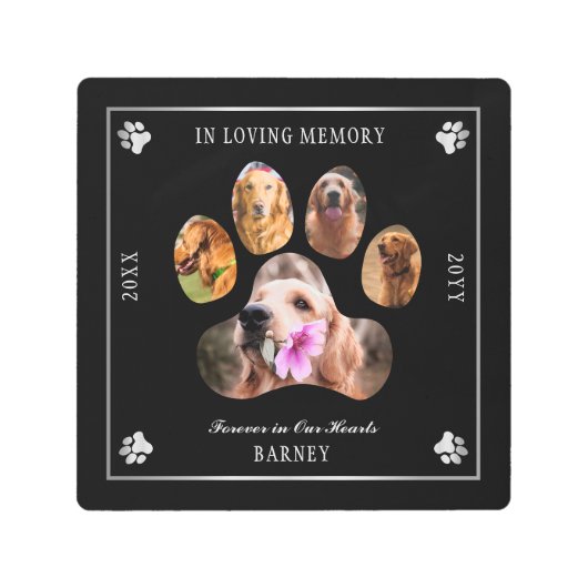 In Loving Memory写真Petメモリアル – Black Silver メタルプリント (正面)