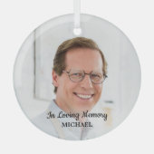 In Loving Memory思い出モダン記念写真 ガラスオーナメント (正面)