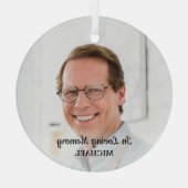 In Loving Memory思い出モダン記念写真 ガラスオーナメント (裏面)