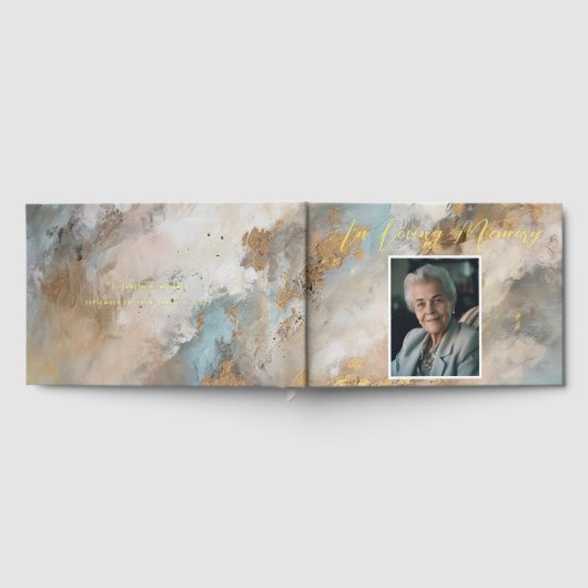 In Loving Memory抽象芸術写真葬儀記念 ゲストブック (全面)