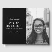 In Loving Memory白黒フォトスクリプト葬儀 ゲストブック (正面)