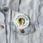 In Loving Memory緑モダンの写真追悼碑 缶バッジ (インサイチュ)