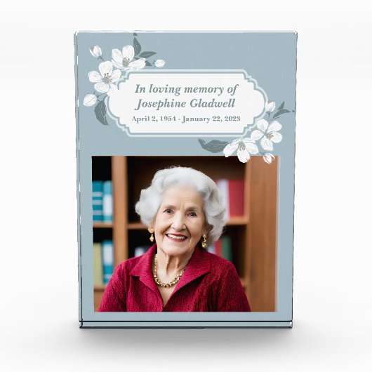 In Loving Memory美しいフローラメモリアル フォトブロック (正面)