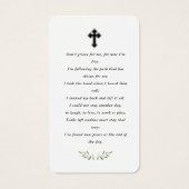 In Loving Memory葬儀フォト祈りの言葉カード (裏面)