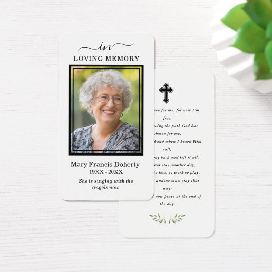In Loving Memory葬儀フォト祈りの言葉カード (デスク)