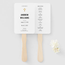 In Loving Memory葬儀プログラム白黒 ハンドファン