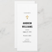 In Loving Memory葬儀プログラム白黒 招待状 (正面/裏面)