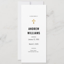 In Loving Memory葬儀プログラム白黒 招待状