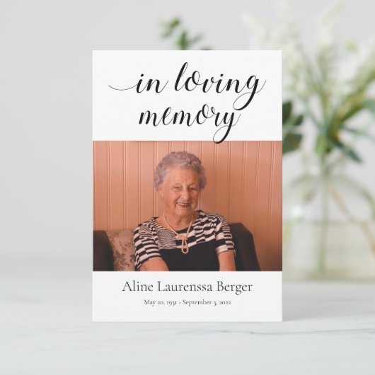 In Loving Memory葬儀祈りの言葉カードと写真 エンクロージャーカード (スタンド正面)