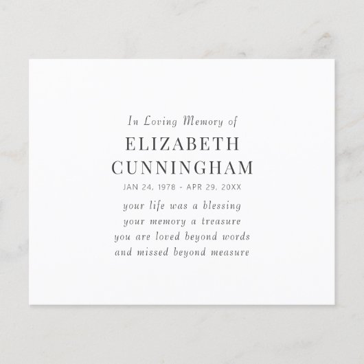 In Loving Memory記念モダン引用文 (正面)