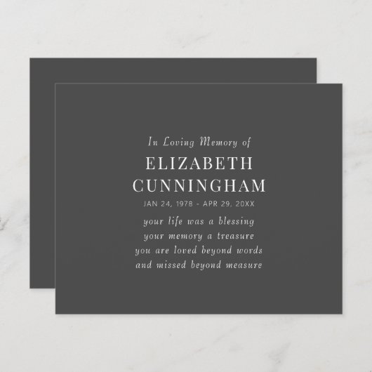 In Loving Memory記念モダン引用文 (正面/裏面)