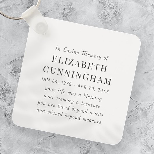 In Loving Memory記念モダン引用文 キーホルダー