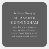 In Loving Memory記念モダン引用文 スクエアシール (正面)