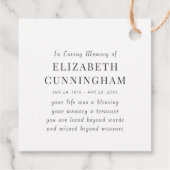 In Loving Memory記念モダン引用文 フェイバータグ (裏面)