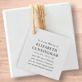 In Loving Memory記念モダン引用文 フェイバータグ