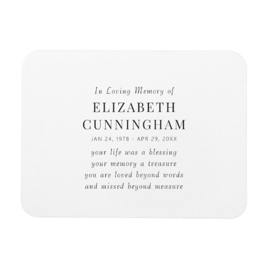 In Loving Memory記念モダン引用文 マグネット (横)
