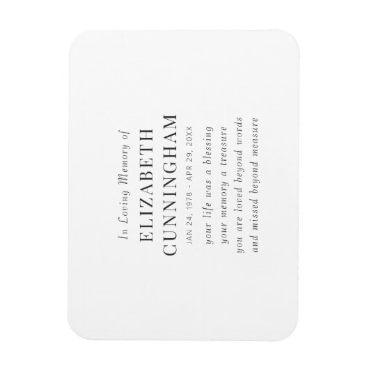 In Loving Memory記念モダン引用文 マグネット (縦)
