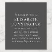 In Loving Memory記念モダン引用文 ワインラベル (シングルラベル)