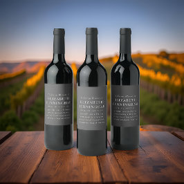 In Loving Memory記念モダン引用文 ワインラベル