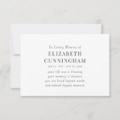 In Loving Memory記念モダン引用文 案内状 (正面)