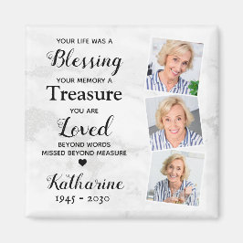 In Loving Memory記念悔やみや弔慰カスタム3写真 マグネット