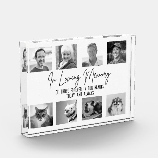 In Loving Memory カスタム8写真の結婚記念碑 フォトブロック (左)