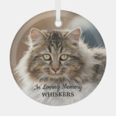 In Loving Memory - シンプルCat Photo Pet Memorial ガラスオーナメント (正面)