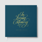 「In Loving Memory」スクリプトフォント記念の葬儀 ゲストブック (正面)