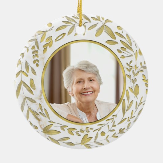 In loving Memory パーソナライズされた Photo Memorial セラミックオーナメント (裏面)
