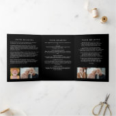 In Loving Memory モダン 9-Photo Memorial 三つ折りプログラム (内部)