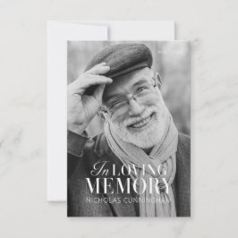 In Loving Memory モダン Photoエレガント Memorial サンキューカード
