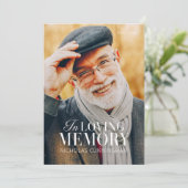 In Loving Memory モダン Photoエレガント Memorial サンキューカード (スタンド正面)