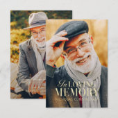 In Loving Memory モダン Photoエレガント Memorial サンキューカード (正面/裏面)