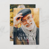 In Loving Memory モダン Photoエレガント Memorial サンキューカード (正面/裏面)